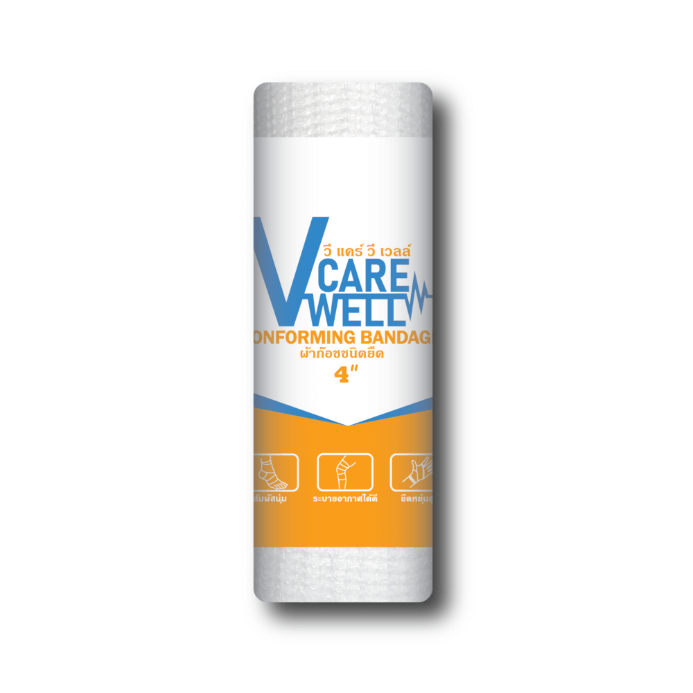 ผ้าก๊อซ V CARE V WELL ชนิดยืด ขนาด 4 นิ้ว